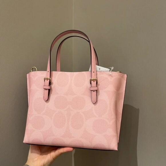 Coach Mollie Tote Bag 25 In Signature Canvas CAL50, Powder pink - Picture 4 of 5